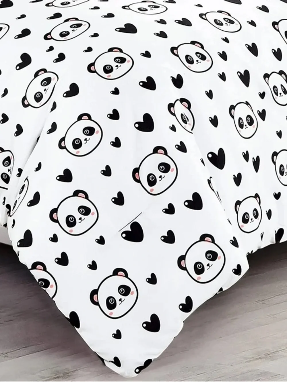 Cute Panda Black & White Full/Queen 3 piece Comforter Set